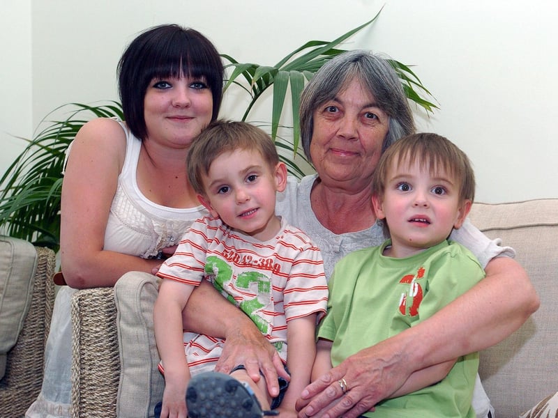 Three generations of one family at Pen Green. Staff member Tess Brewster with her mum, former staff member Di Brewster and twins Lennon and Lachlan Mackenzie, three who attended the centre back in 2008.