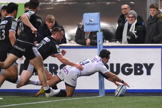 Tom Collins delivered two fine tries for Saints during the first half