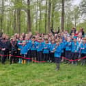 The ribbon cutting for the new challenge course