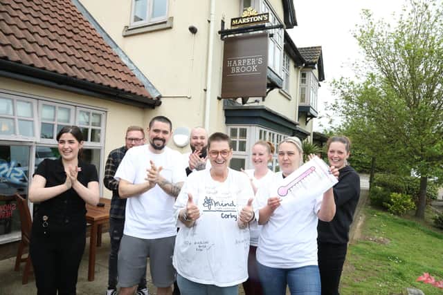 Kate Howton with fundraisers from Harper's Brook