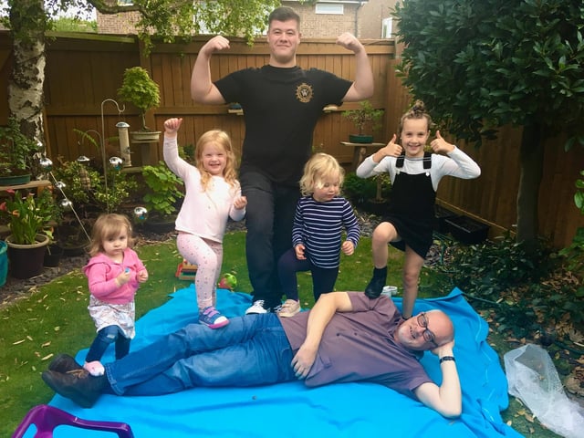 "When grandchildren can walk over grandpa!"