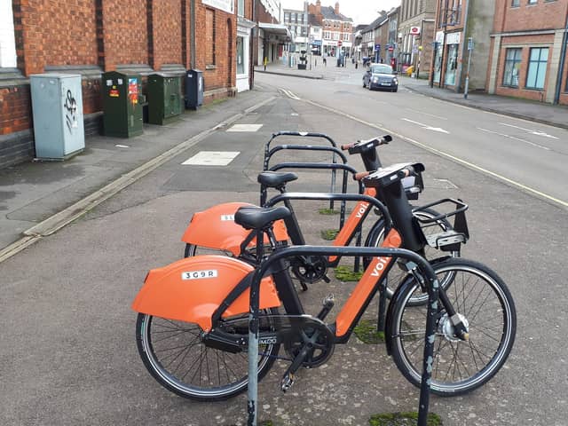Voi e-bikes in Lower Street, Kettering