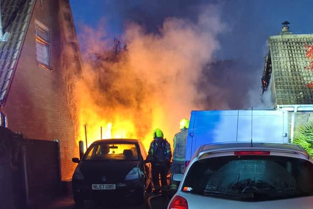 The fire took hold in the garage
