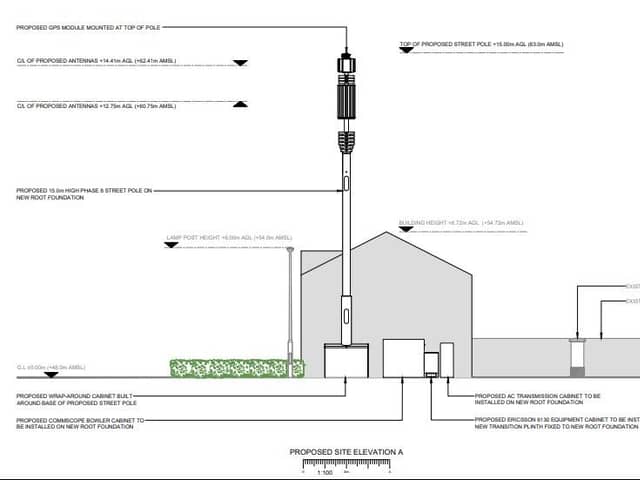 The proposed elevation of the 5G mast, as shown in the planning documents
