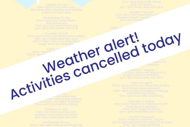 Activities at Kettering By The Sea are cancelled /KTC