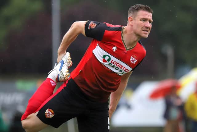 Summer signing Kelvin Langmead made his first appearance in a Poppies shirt