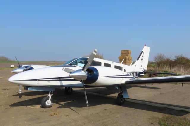 The plane that landed at Deenethorpe Airfield