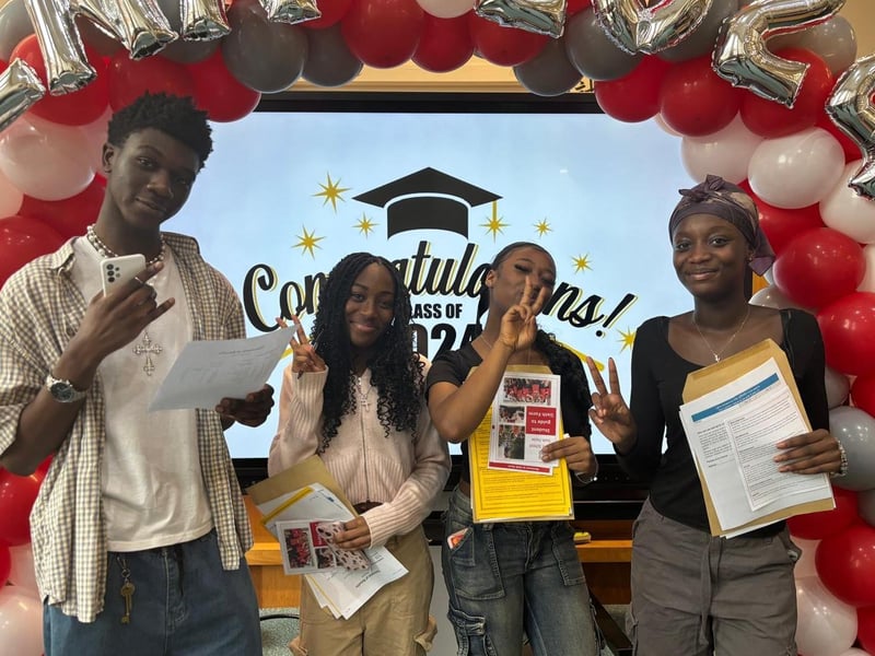 Aaron Agyeman, Eno Kwarteng, Mary Frimpong and Brookelyn Gyamfi of Wrenn School