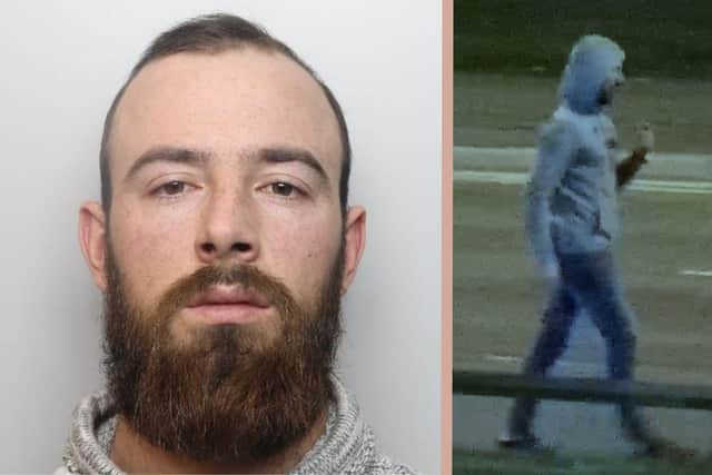 Duitru Dominte stalking his victim down Studfall Avenue in Corby. Image: Northamptonshire Police / National World