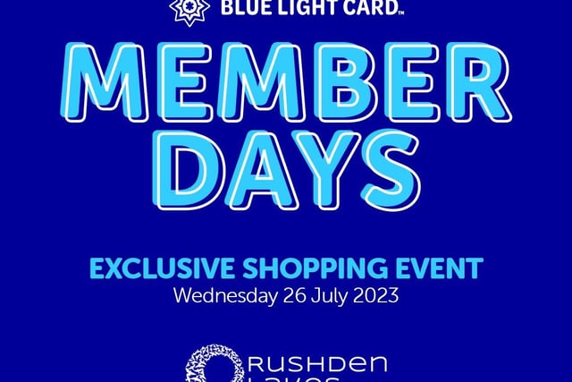 Blue Light Card members can claim exclusive offers between 10am and 3pm from more than 50 shops and restaurants on July 26. It includes 20 per cent off The Body Shop. There will also be prizes up for grabs, activities, demonstrations and a visit from Fireman Fred. You can also meet the Blue Light Card team, become a member, and learn about support offered by the Blue Light Card Foundation