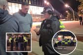 Protest in Corby - police patrolled the area and spoke to protesters/IMG