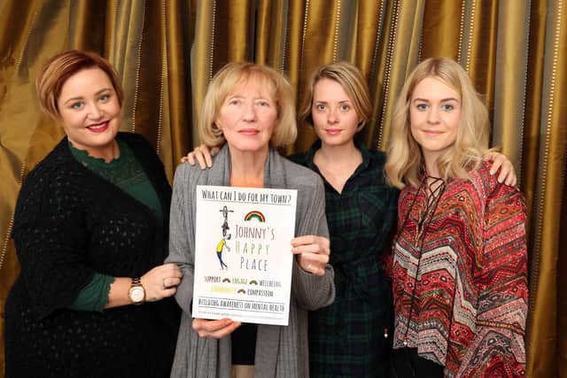 Johnny's Happy Place launch of charity in 2014  l-r Rachael Nutt,  Denise Mackay, Charlotte Mackay, Georgina Barr