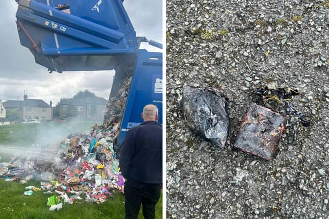 One of the recent 'lucky escapes' where a bin lorry fire was avoided due to the quick thinking of the bin crew in Irthlingborough