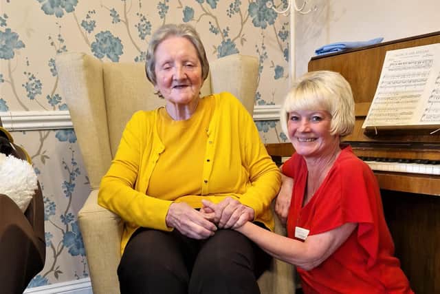 Park House resident Christine Eyre with team member Janine Olden