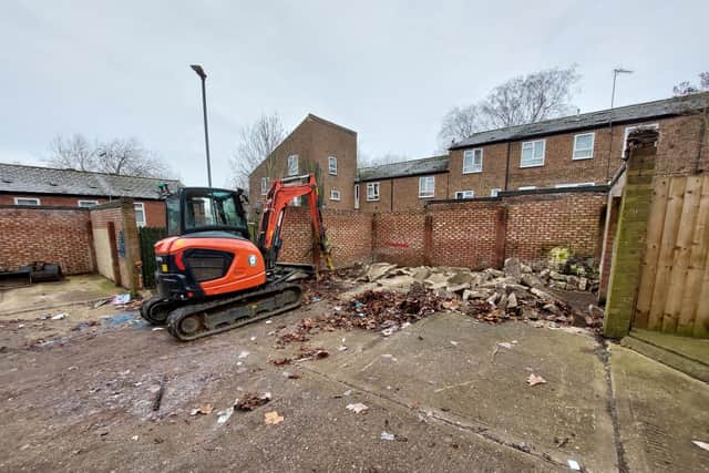 Demolish and improvement works in Gannet Lane on the Hemmingwell estate - works by Phoenix Surfacing Ltd