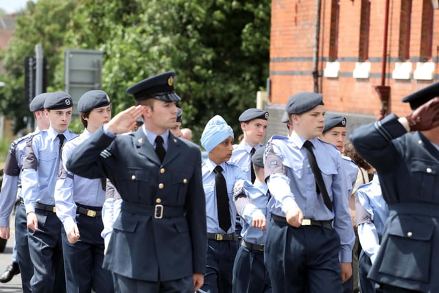 The salute taken by Brigadier David Russell-Parsons DL Rushden Armed Forces Day Parade
