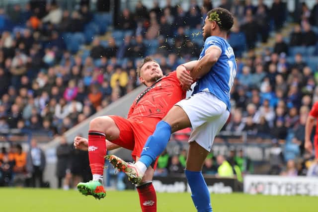 Action from Kettering Town's 5-0 defeat at Chesterfield (Picture: Peter Short)