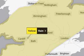 A weather warning for rain is in place across Northamptonshire.
