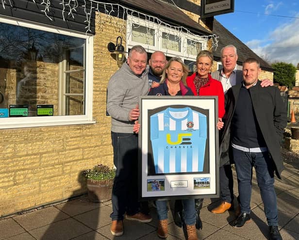 Wellingborough Saxon FC presented Kurt Hobbs' shirt to his family