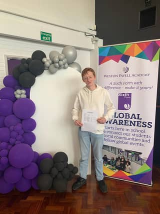Marcus Wakenshaw celebrating GCSE results this morning