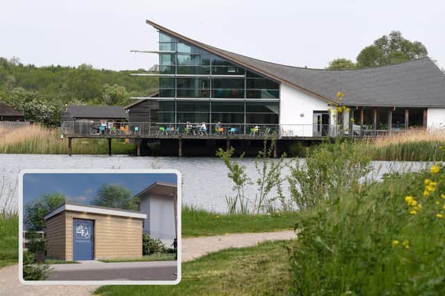 Stanwick Lakes and an artist's impression of the new Changing Places facilities being installed there, inset