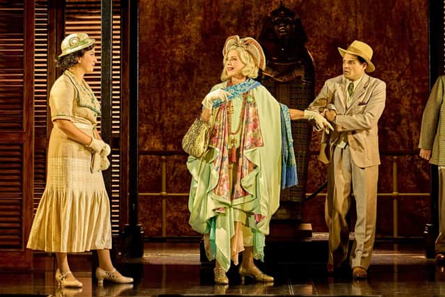 Camilla Anvar as Rosalie Otterbourne, Glynis Barber as Salome Otterbourne and Nicholas Prasad as Ramses Praed