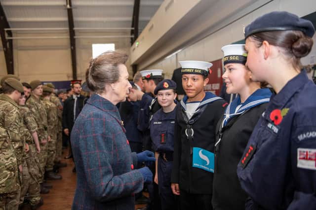 The Princess Royal meets with Sea Cadets at the Conversation with Cadets careers event.