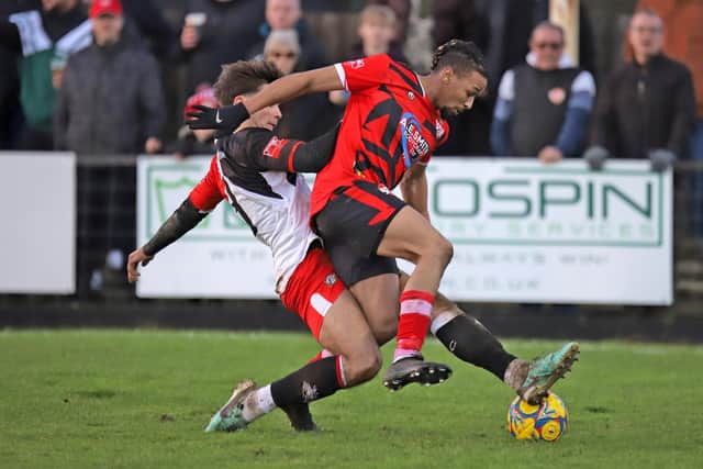 Kai Williams in action for Kettering against Stourbridge (Picture: Peter Short)
