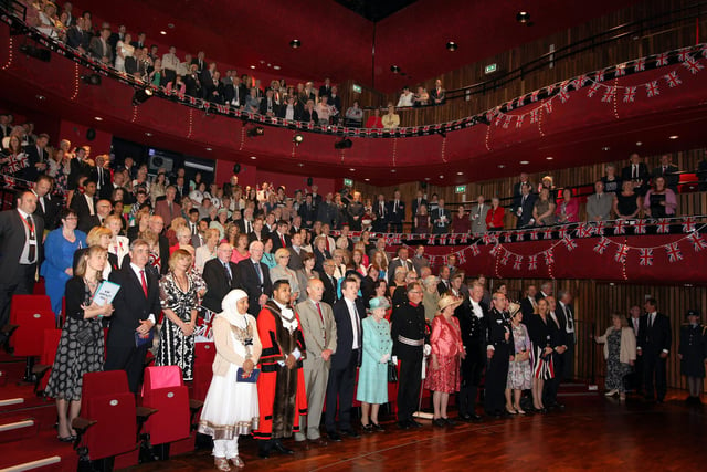 The VIPs stand for the National Anthem in The Core Theatre - June 2012