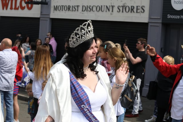 Corby Carnival Queen waves  to the crowds