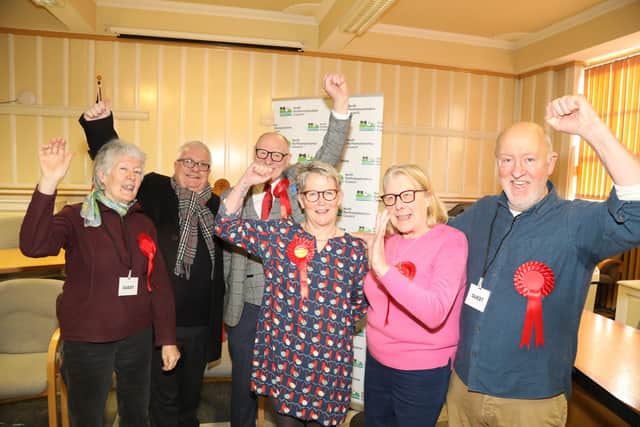 Newly-elected Labour councillor Keli Watts with her supporters