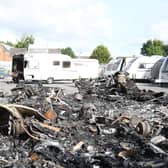 The devastation left by the fire at the Caravan Company in Finedon