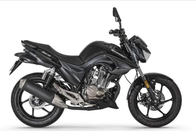 A grey and black Lexmoto Isca motorbike