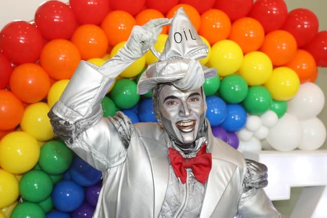 Mikey Wooster is the Tin Man in The Wizard of Oz at The Lighthouse Theatre