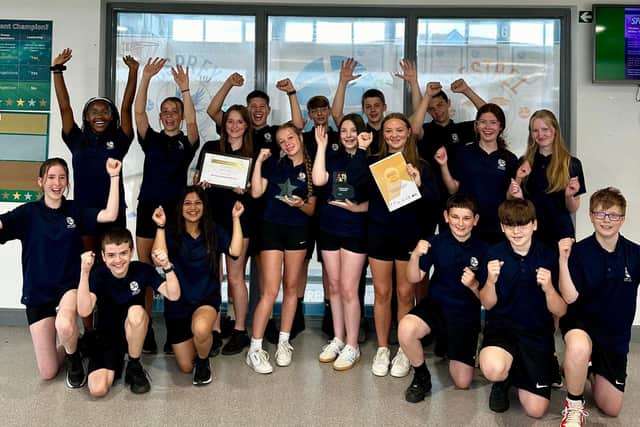LPA students celebrate school sports awards.