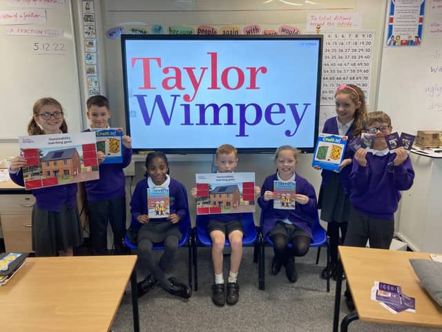 Pupils at Barton Seagrave Primary School have been learning about housebuilding and the construction industry thanks to a visit from home builder Taylor Wimpey