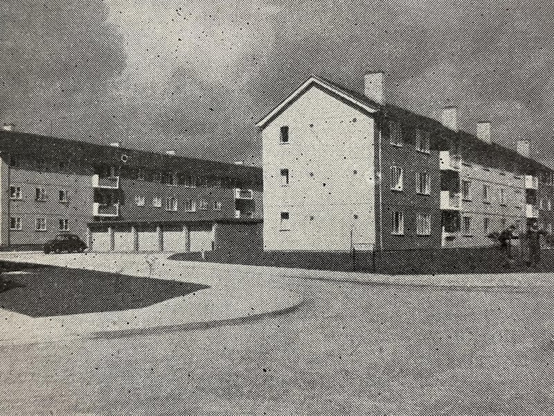 The three-storey flats in Argyll Street just outside the town centre were among the town's first 'high-rise' residences built in the 1950s.