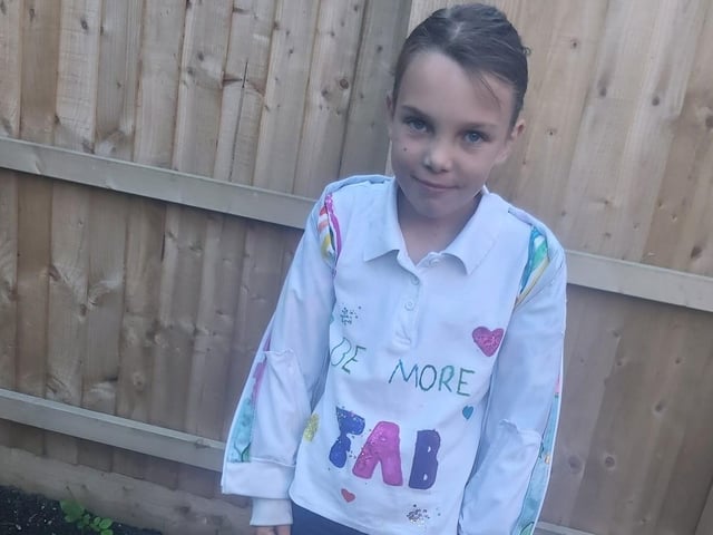 Here's 8-year-old Nia ready and set for Florence's birthday