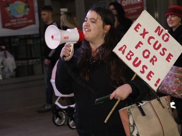 Reclaim the night march against domestic violence Kettering:women's march Kettering