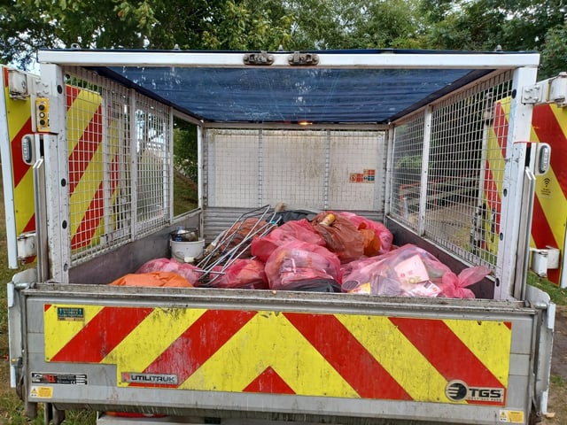 Some of the waste collected on the Queensway