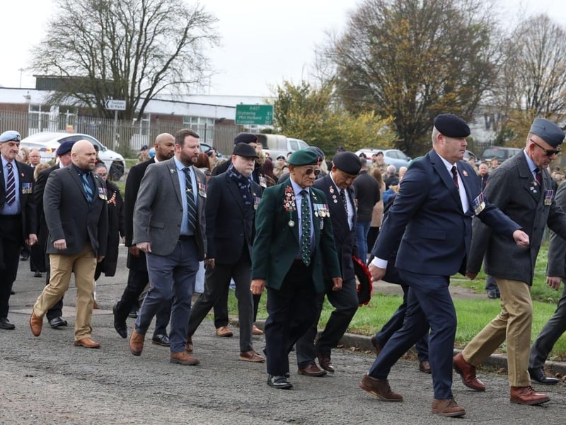 Corby RBL Remembrance Sunday parade and service at Corby War Memorial/