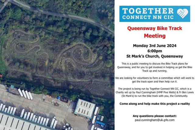 The meeting is to discuss the potential to reinvest into a disused bike track, giving local kids access to 'an area that is controlled and monitored'