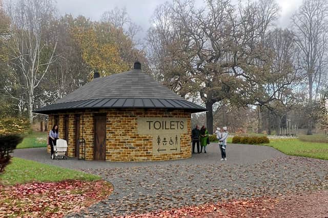 Close up view of proposed building