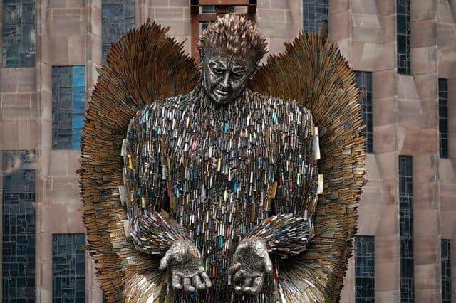 The Knife Angel is made from more than 100,000 blades seized and surrendered across the UK