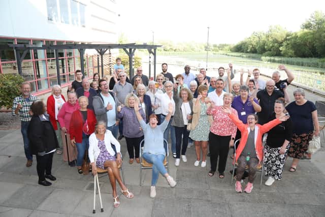 KLV supporters celebrate on the day the sports and leisure centre was to shut