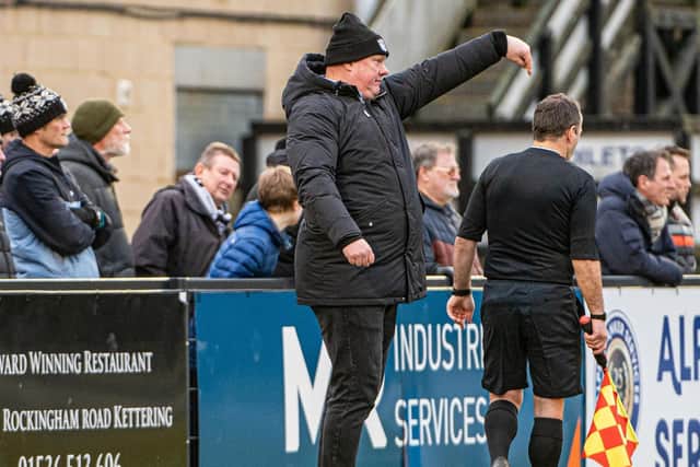 Gary Setchell saw his Corby Town team well beaten by Chasetown. Picture by Jim Darrah
