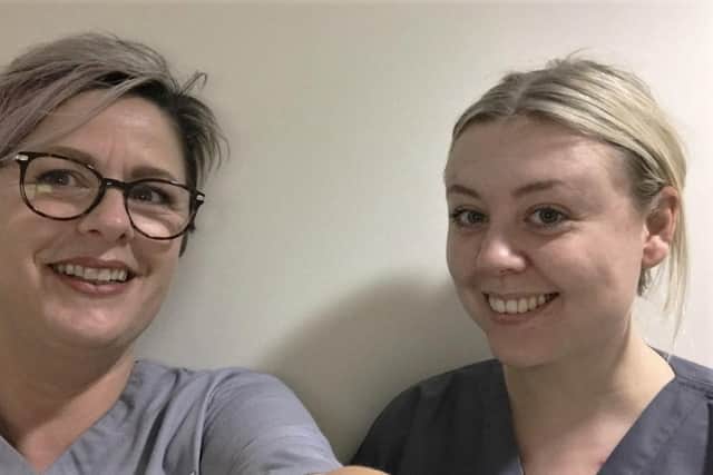 (L-R) Michelle Wright, Advanced Surgical Nurse Practitioner and Nicola Conway, trainee Advanced Nurse