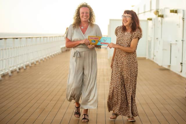 Natasha with her sister Hayley on a cruise together