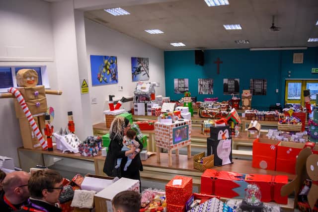 Bishop Stopford School students and staff donated hampers to local charities/Photo Simon Smith