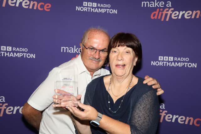 Jeanette Walsh with husband John at the BBC Make a Difference Awards 2023